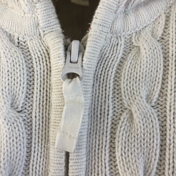 St. John's Bay Full Zip Hooded White Cable Knit Women's Cardigan - Picture 3 of 11